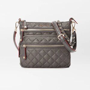 MZ Wallace Gray Quilted Crossbody Bag